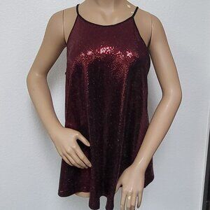 NWOT Torrid red and black sequin strappy camisole blouse flowy size 1 or 1X